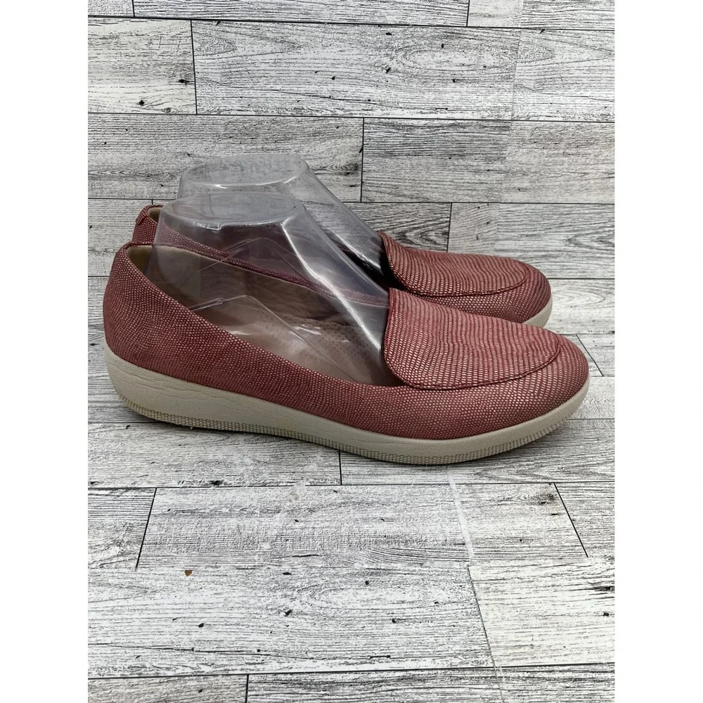 FitFlop Supercomff Women Loafers Rose Red Textured Slip On‎ Flats Size 8.5